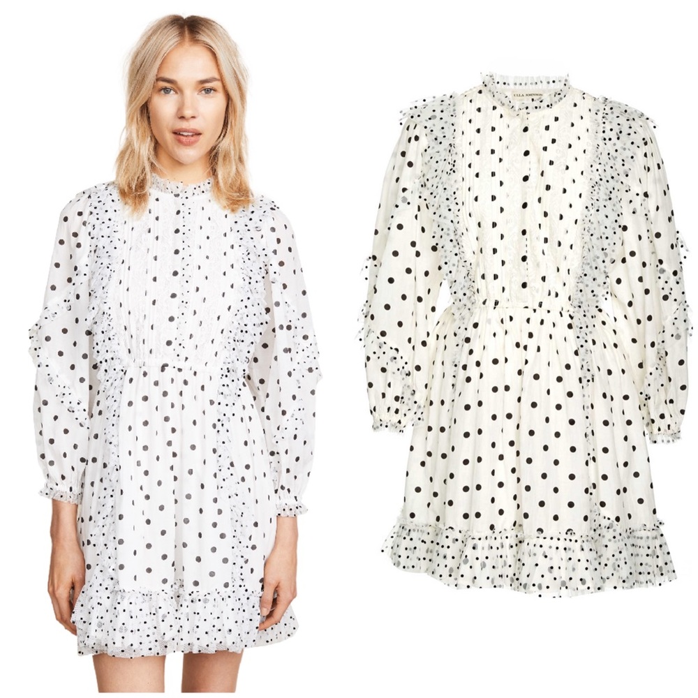 Ulla Johnson Presley Polka Dot Dress White & Black Size 2